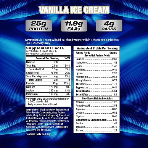 MHP Maximum Whey - 100% Whey Protein - Tejsavó Fehérje (2270 g, Vaníliás Fagylalt)