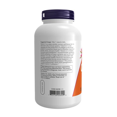 Now Foods C-vitamin 1000 mg kapszula Bioflavonoiddal (250 Kapszula)