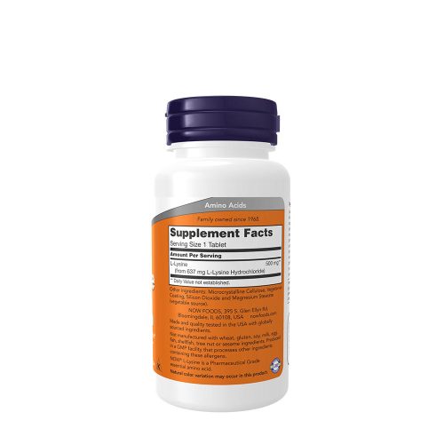 Now Foods L-Lizin 500 mg tabletta - L-Lysine (100 Tabletta)