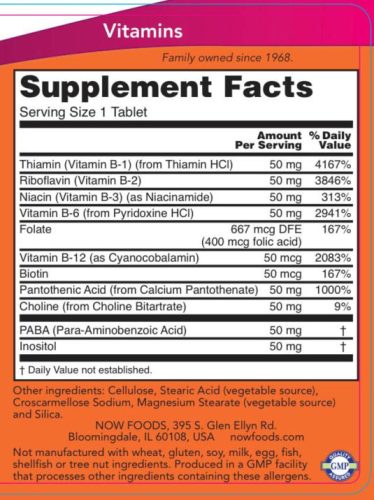 Now Foods B50-vitamin (250 Tabletta)