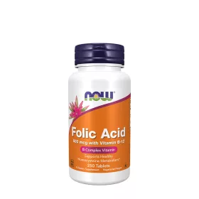   Now Foods Folsav 800mcg + 25mcg B-vitamin - Folic Acid with B-12 (250 Tabletta)