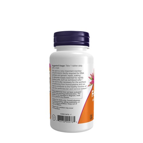Now Foods Folsav 800mcg + 25mcg B-vitamin - Folic Acid with B-12 (250 Tabletta)