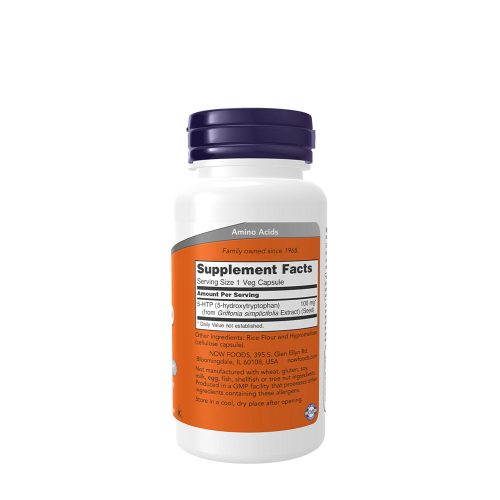 Now Foods 5 HTP 100 mg - 5-Hidroxi-triptofán (60 Veg Kapszula)