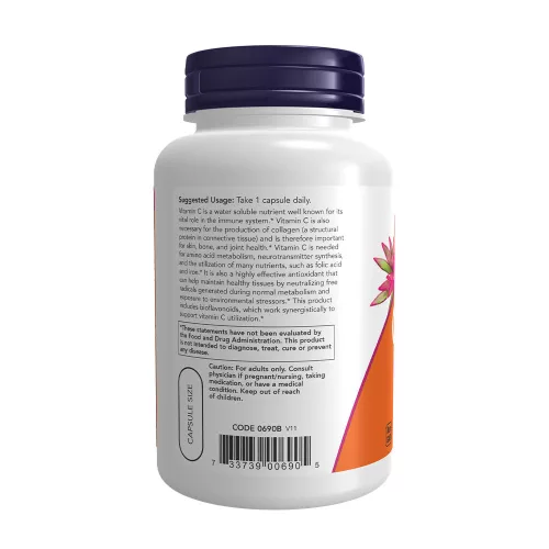 Now Foods C-vitamin 1000 mg kapszula Bioflavonoiddal (100 Kapszula)