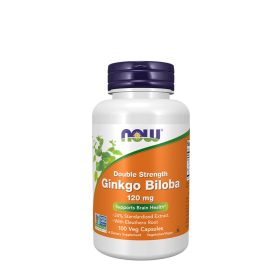   Now Foods Ginkgo Biloba, Double Strength 120 mg - Erős Páfrányfenyő kivonat (100 Veg Kapszula)