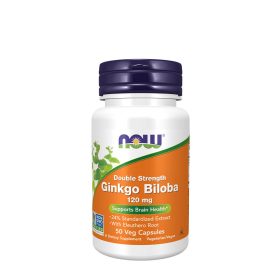   Now Foods Ginkgo Biloba, Double Strength 120 mg - Erős Páfrányfenyő kivonat (50 Veg Kapszula)