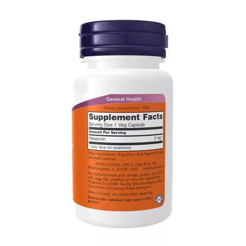 Now Foods Melatonin 3 mg (60 Kapszula)