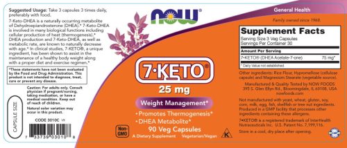 Now Foods 7-KETO 25 mg (90 Veg Kapszula)