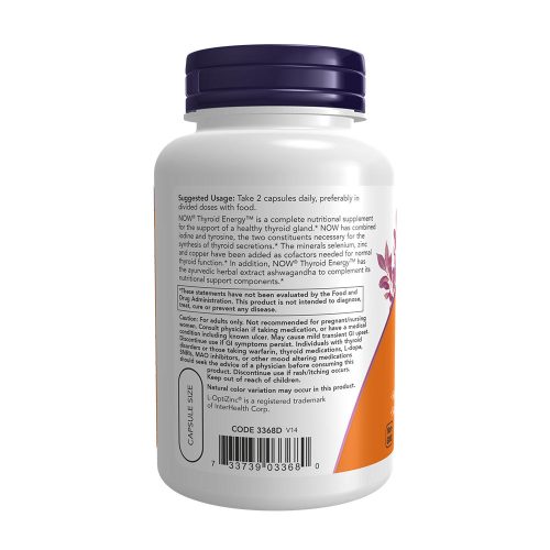 Now Foods Thyroid Energy™ - Jód és Tirozin komplex (90 Veg Kapszula)