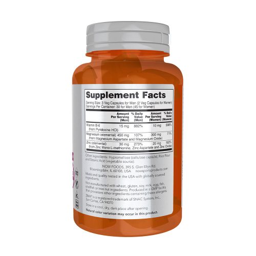 Now Foods ZMA - Cink, Magnézium és B6-vitamin (90 Kapszula)