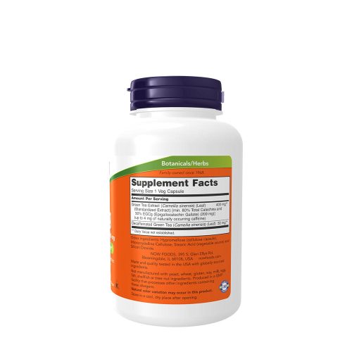 Now Foods Zöld Tea Kivonat 400 mg - EGCg Green Tea Extract (180 Kapszula)