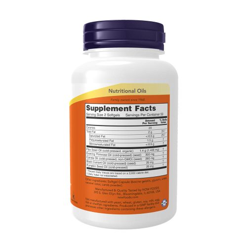 Now Foods Omega 3-6-9 1000 mg (100 Lágykapszula)