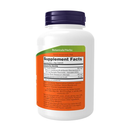 Now Foods Máriatövis kivonat 300 mg - Milk Thistle Extract, Double Strength 300 mg (200 Veg Kapszula)