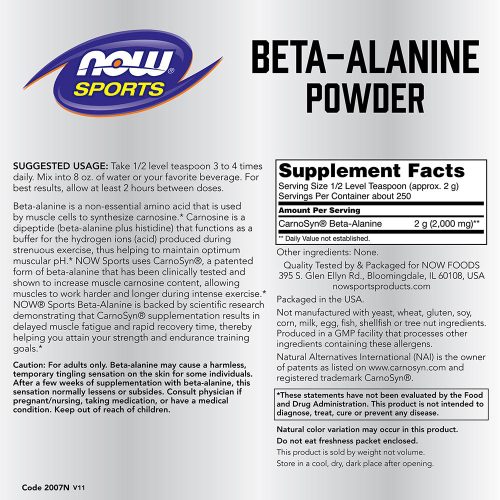 Now Foods Béta-alanin por 500 g  (500 g)