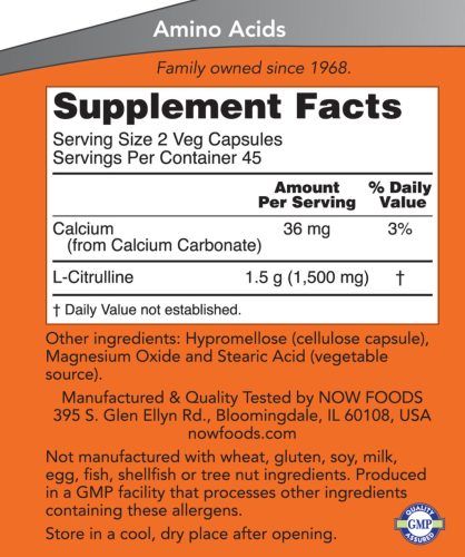 Now Foods  L-Citrullin 750 mg (90 Veg Kapszula)