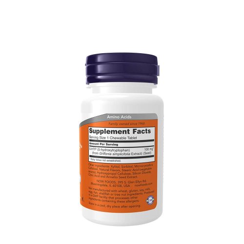 Now Foods 5-HTP 100 mg - 5-Hidroxi-triptofán rágótabletta (90 Rágótabletta)