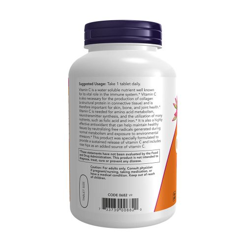 Now Foods Nyújtott hatású C-vitamin 1000 mg Csipkebogyóval (250 Tabletta)