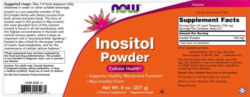 Now Foods Vegetáriánus Inozitol por (226 g)