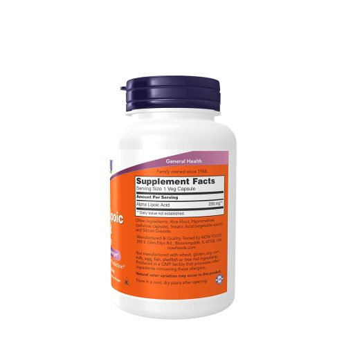 Now Foods Alfa-liponsav 250 mg (120 Veg Kapszula)