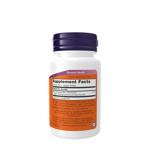 Now Foods Asztaxantin 4 mg (60 Veggie Lágykapszula)