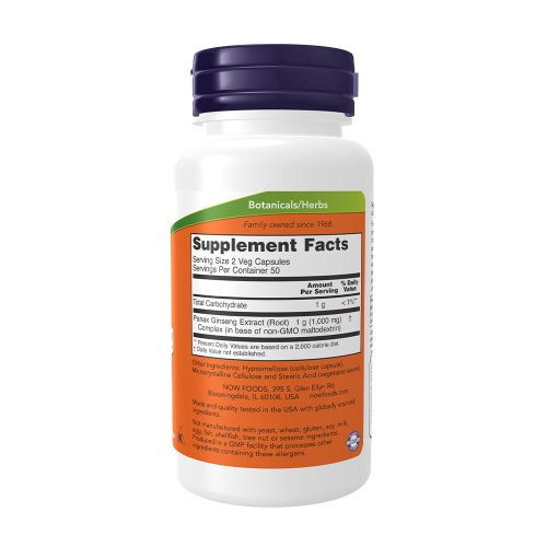 Now Foods Panax Ginseng 500 mg (100 Kapszula)