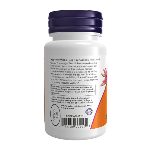 Now Foods E-vitamin 400 NE lágykapszula Természetes Kevert Tokoferolokkal (50 Lágykapszula)