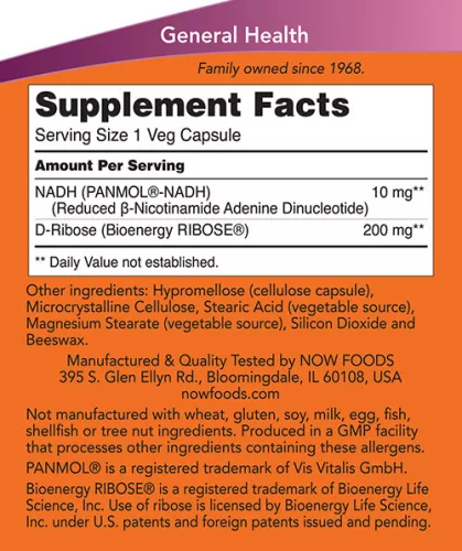 Now Foods NADH 10 mg (60 Veg Kapszula)