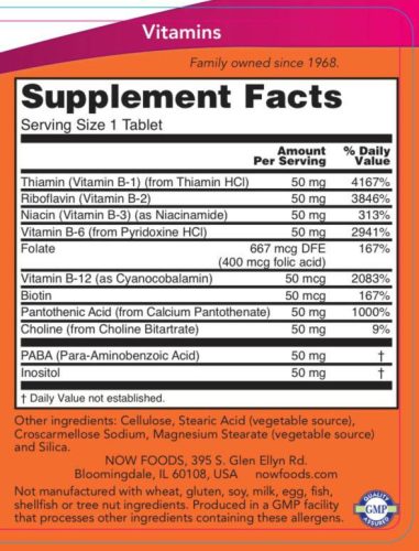 Now Foods B50-vitamin (100 Tabletta)