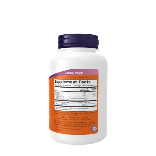 Now Foods Lecithin 1200 mg (100 Lágykapszula)
