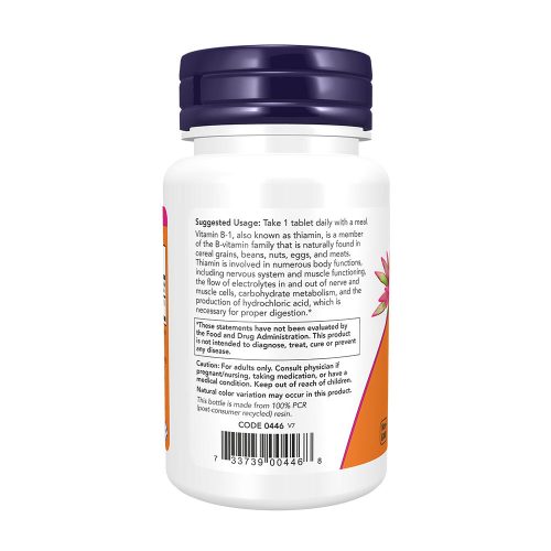 Now Foods B1-vitamin (Thiamine) 100 mg (100 Tabletta)