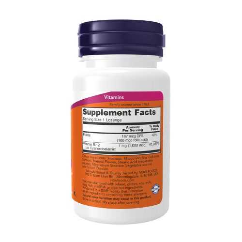 Now Foods B12-vitamin 1000 mcg szopogató (100 Szopogató Tabletta)