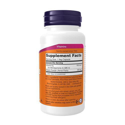 Now Foods K2-vitamin 100 mcg (100 Veg Kapszula)