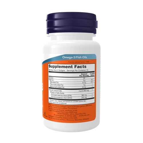 Now Foods Káros Anyag Mentes Omega-3 Halolaj lágykapszula (Molecularly Distilled) (30 Lágykapszula)