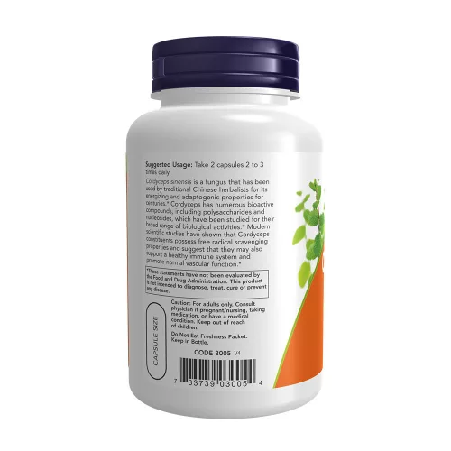 Now Foods Cordyceps Gomba Kivonat 750 mg (90 Veg Kapszula)