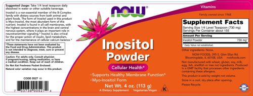 Now Foods Vegetáriánus Inozitol por (113 g)