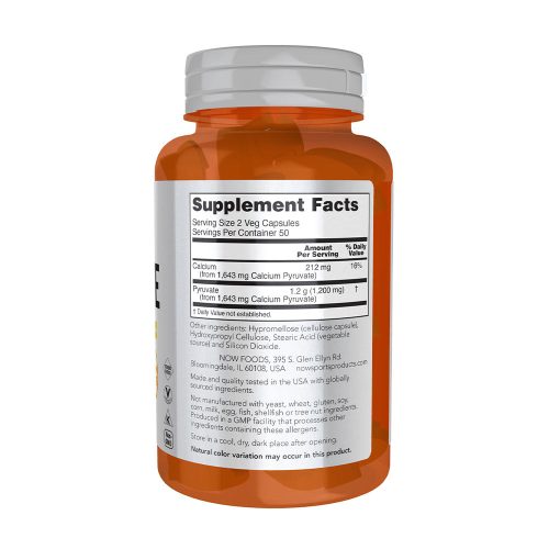 Now Foods Piruvát - A Sejtek Üzemanyaga (100 Veg Kapszula)