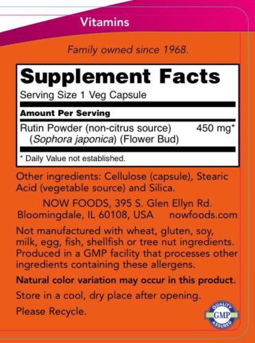 Now Foods Rutin 450 mg (100 Veg Kapszula)