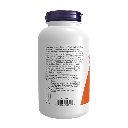 Now Foods Sunflower Lecithin - Napraforgómag 1200 mg kivonat (200 Lágykapszula)