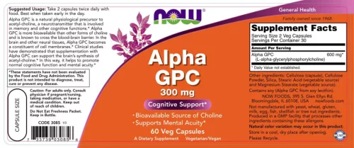 Now Foods Alpha Gpc 300 mg (60 Veg Kapszula)