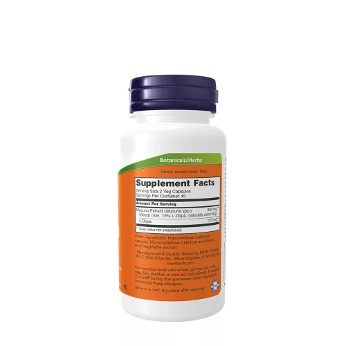 Now Foods DOPA Mucuna - Agyserkentő kapszula L-Dopa kivonattal (90 Veg Kapszula)