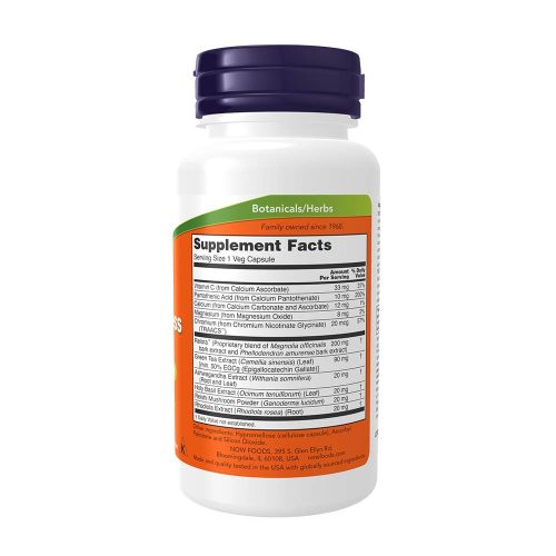 Now Foods Adrenal Stress Support with Relora - Mellékvesét Támogató (90 Veg Kapszula)