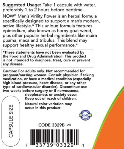 Now Foods Men's Virility Power - Férfi Erő (120 Veg Kapszula)