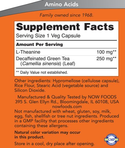 Now Foods Teanin 100 mg (90 Veg Kapszula)