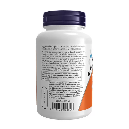 Now Foods Tri-Amino - L-Arginin L-Ornitin L-Lizin Aminosavak (120 Kapszula)