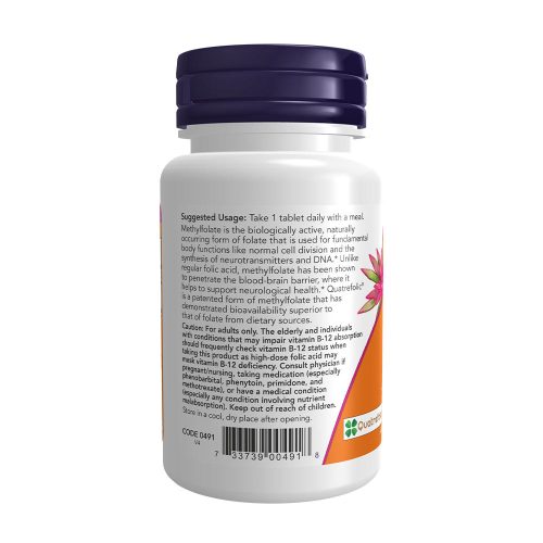 Now Foods Metil-Folát 1000 mcg (90 Tabletta)