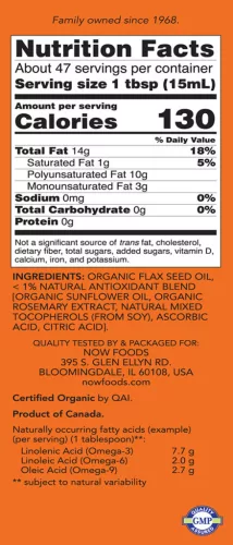 Now Foods Folyékony Lenmagolaj (Flax Seed Oil) (710 ml)