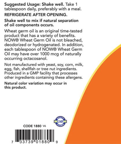Now Foods Wheat Germ Oil Liquid - Búzacsíra Olaj (473 ml)
