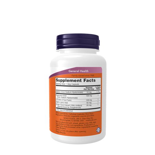 Now Foods Hialuronsav (Hyaluronic Acid) 100 mg (120 Veg Kapszula)