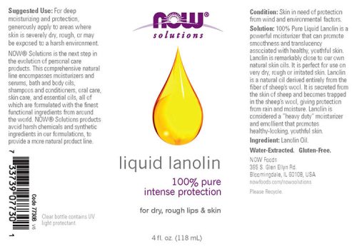 Now Foods Hidratáló Tiszta Lanolin Olaj (118 ml)