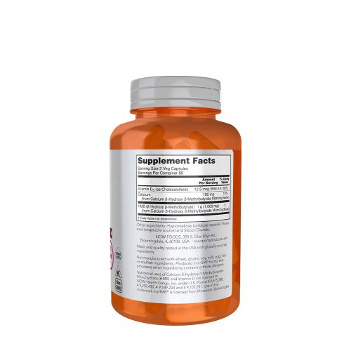 Now Foods HMB 500 mg - Béta-Hidroxi Béta-Metilbutirát (120 Veg Kapszula)